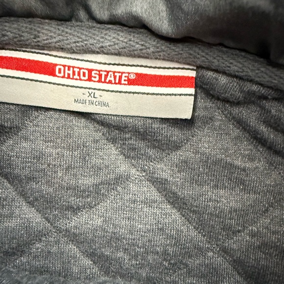Ohio State Buckeyes Quilted Snap Pullover Men's XL Gray Football NCAA Preppy - Picture 2 of 4